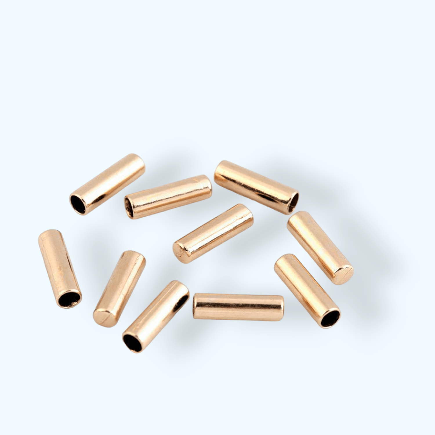 Set 10 terminatii metalice pentru snur, diametru 4 mm, 5 x 17 mm, Auriu rose fotografia produsului View 2 L