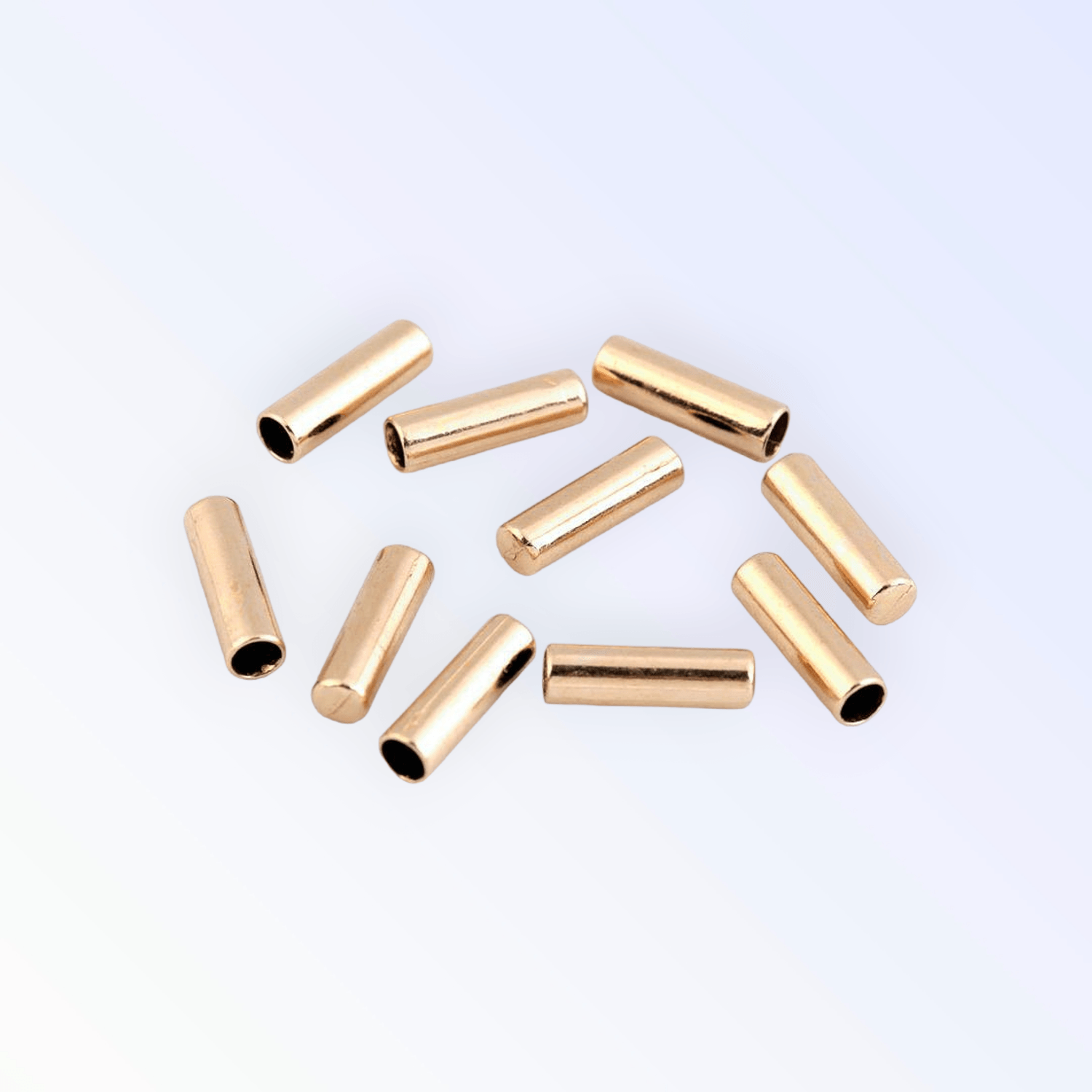 Set 10 terminatii metalice pentru snur, diametru 4 mm, 5 x 17 mm, Auriu rose fotografia produsului View 4 L