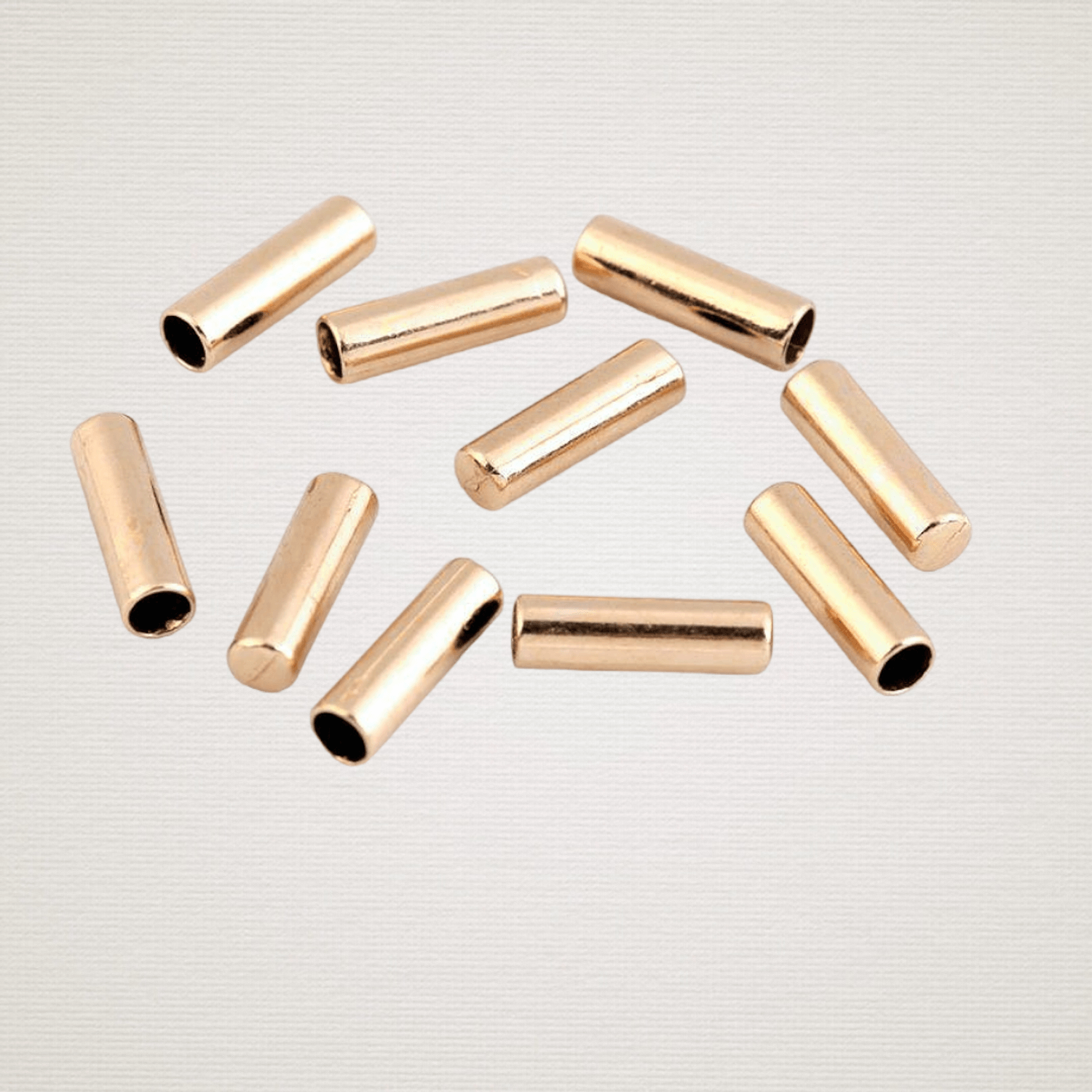 Set 10 terminatii metalice pentru snur, diametru 4 mm, 5 x 17 mm, Auriu rose fotografia produsului View 5 L
