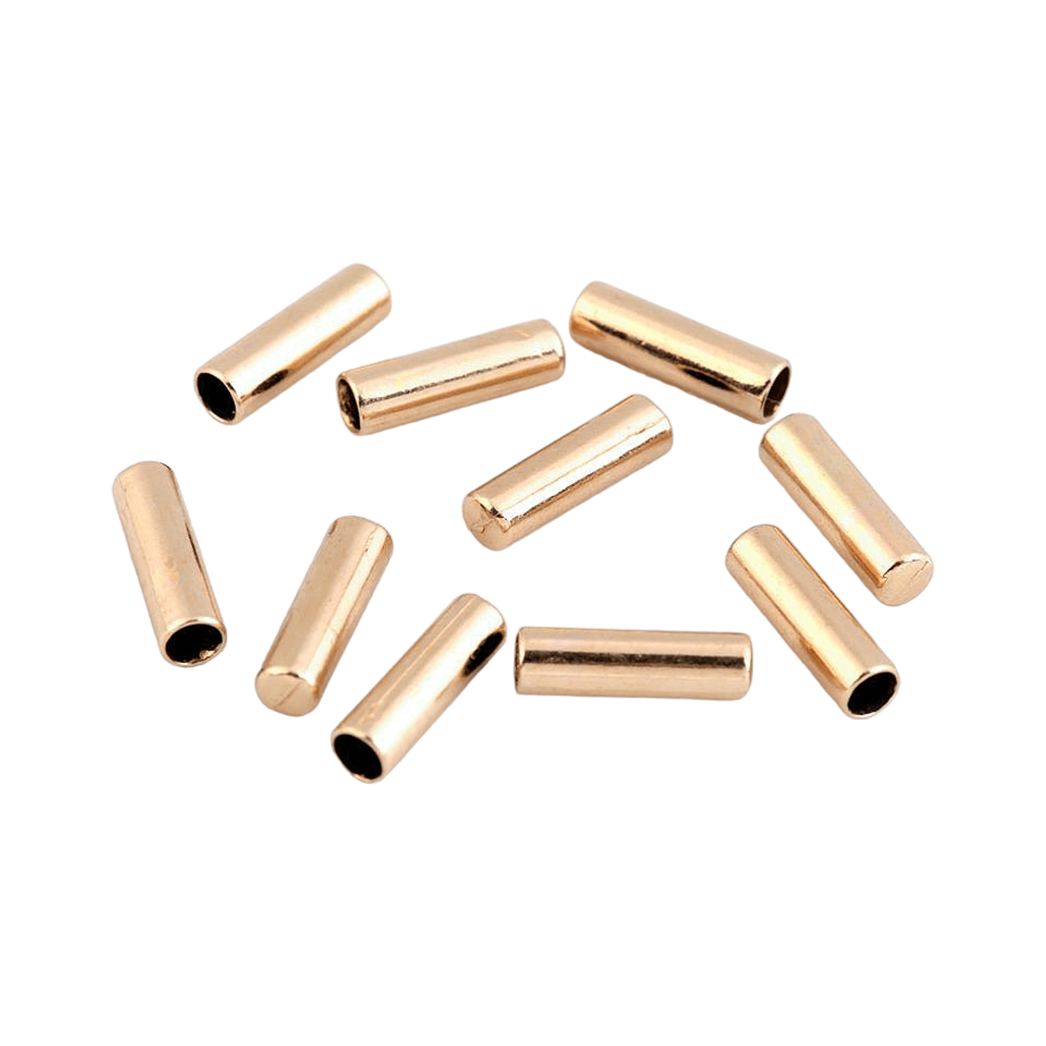 Set 10 terminatii metalice pentru snur, diametru 4 mm, 5 x 17 mm, Auriu rose fotografia produsului