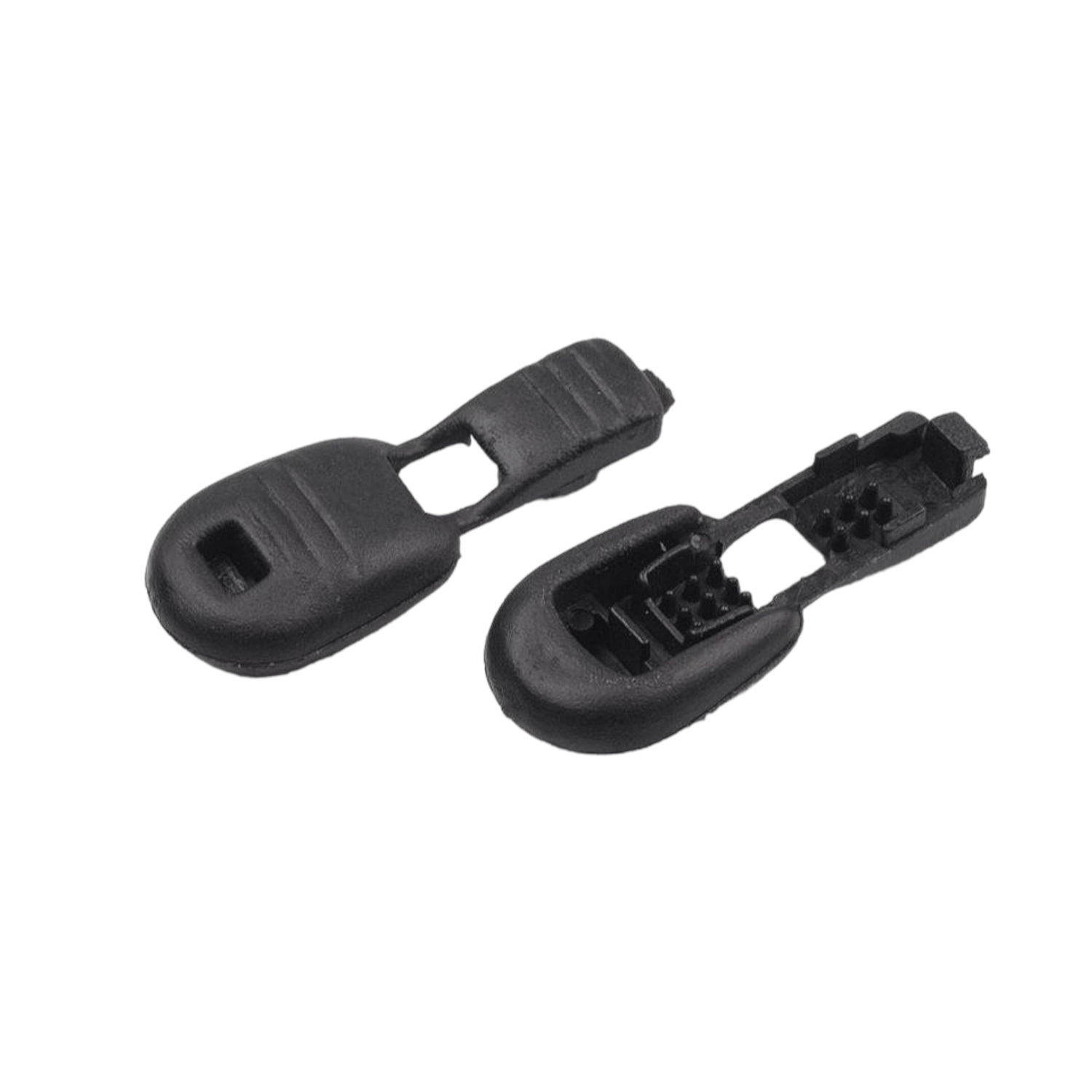 Set 2 capete din plastic pentru snur 15 x 19 mm Negru fotografia produsului View 3 L