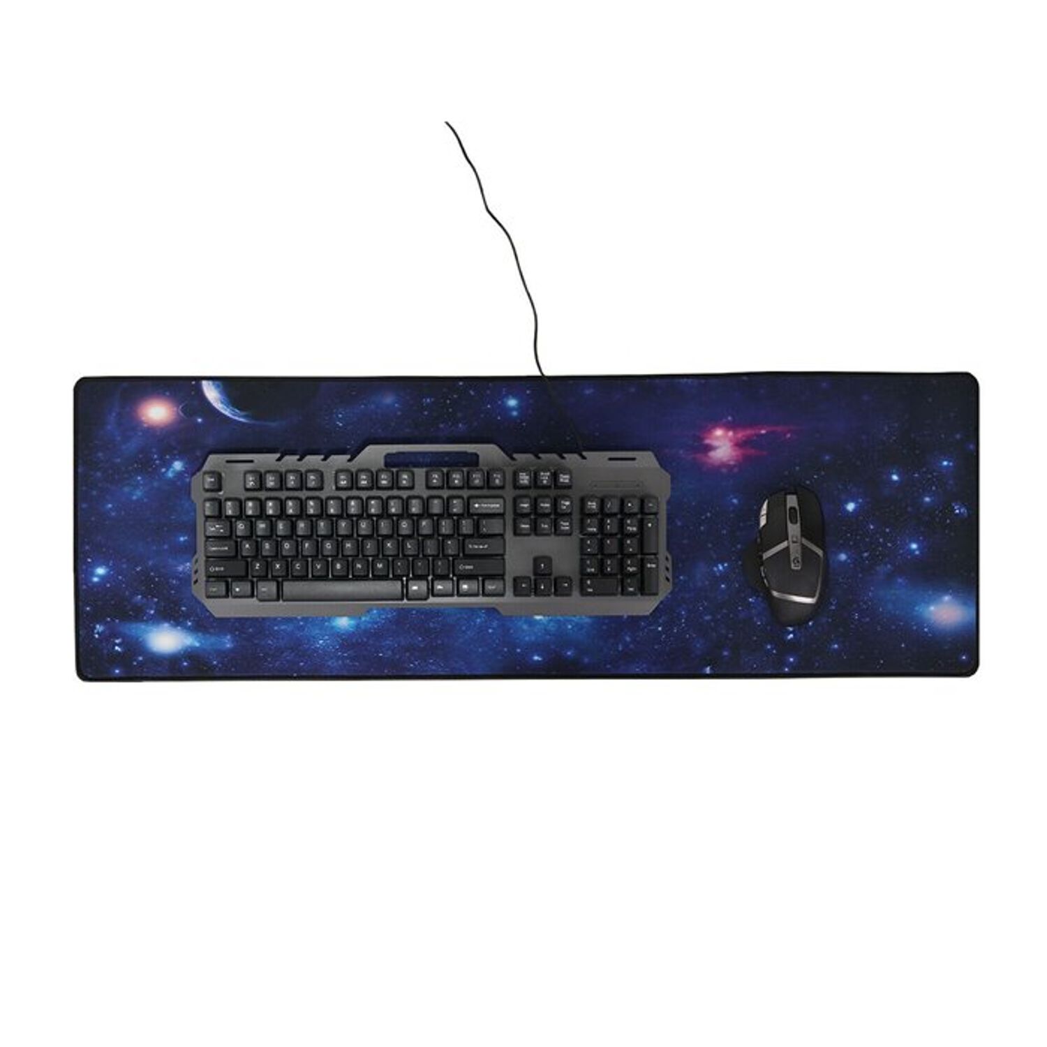 Mousepad mare, 88x30cm, cauciucat, pentru gaming, cu model Cosmos fotografia produsului View 6 L