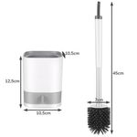 Perie rotunda pentru wc, din silicon, cu cap flexibil, fixare pe perete fotografia produsului View 9 S