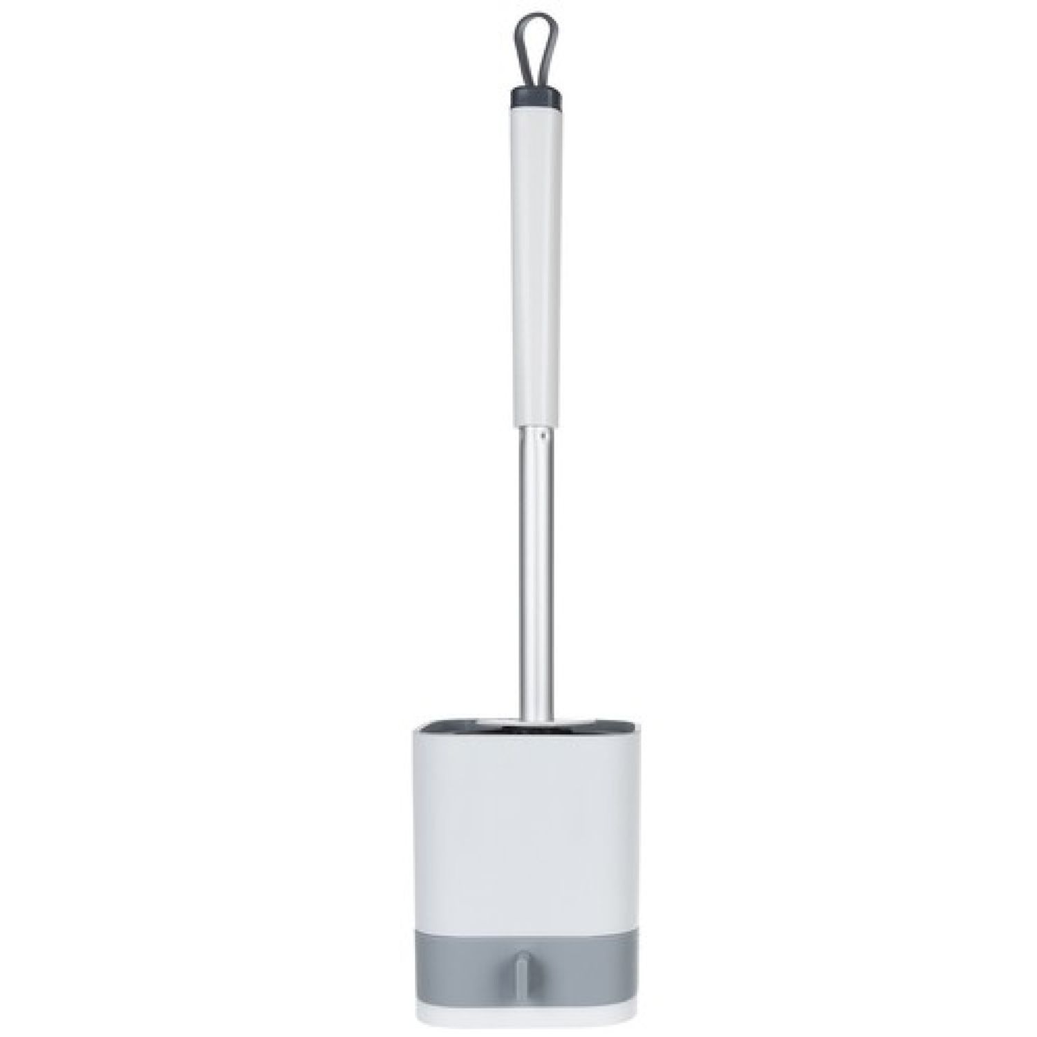 Perie rotunda pentru wc, din silicon, cu cap flexibil, fixare pe perete fotografia produsului View 4 L