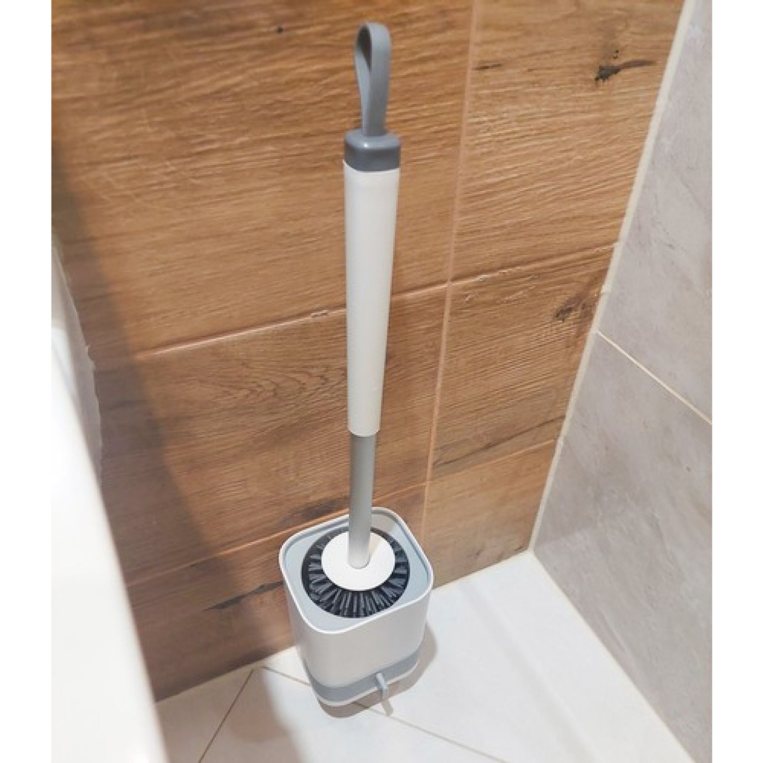 Perie rotunda pentru wc, din silicon, cu cap flexibil, fixare pe perete fotografia produsului View 8 L
