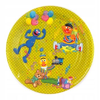 Set 10 Farfurii De Carton Pentru Petrecere Copii, Diametru 18 Cm - Sesame Street