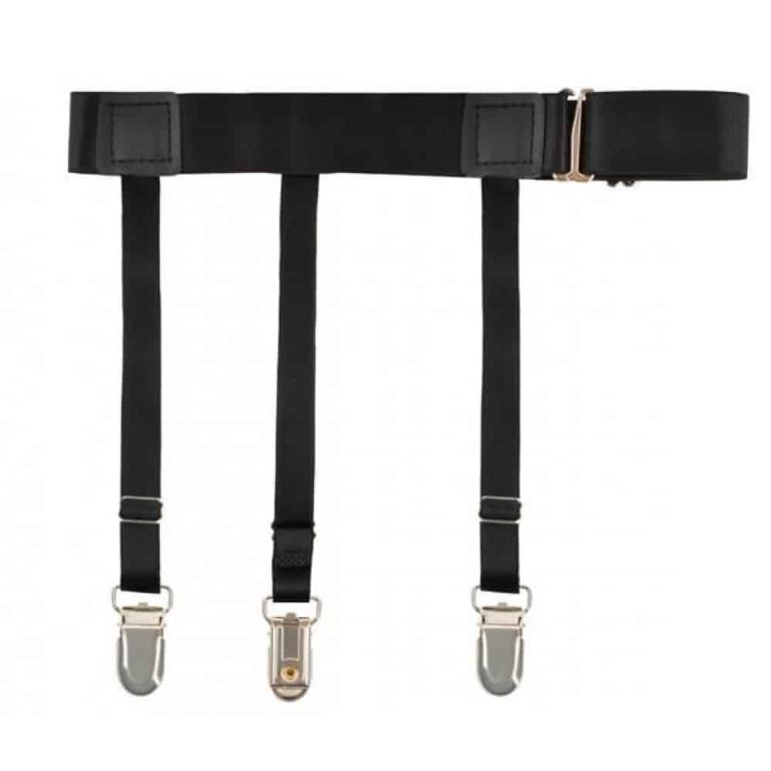 Set bretele suspensor, pentru barbati, ajustabile, ideale pentru camasa, maiou sau tricou, Negru fotografia produsului View 3 L