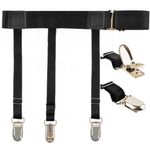 Set bretele suspensor, pentru barbati, ajustabile, ideale pentru camasa, maiou sau tricou, Negru fotografia produsului