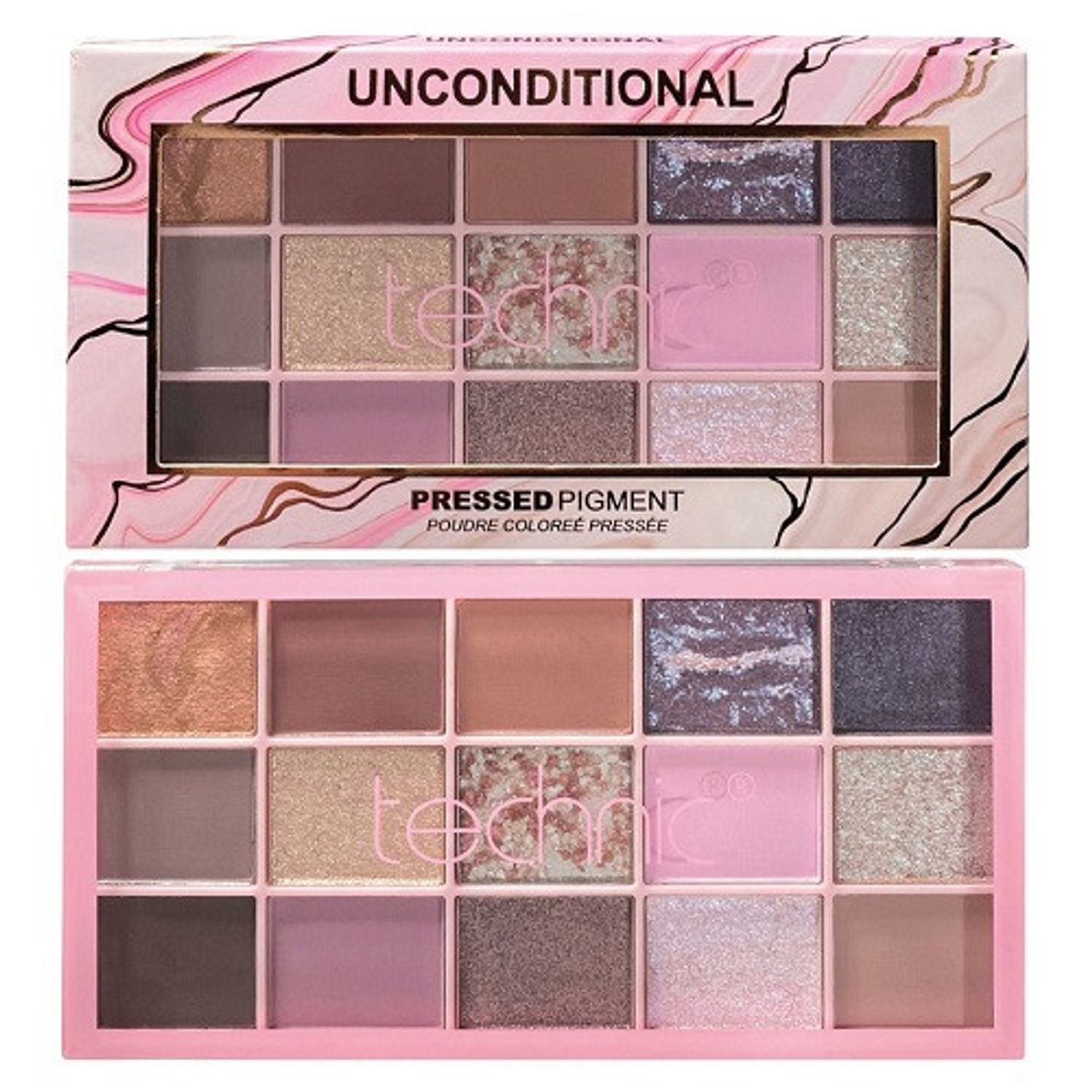 Paleta fard de pleoape, Technic, Pressed Pigment, Unconditional, 15 culori fotografia produsului View 2 L