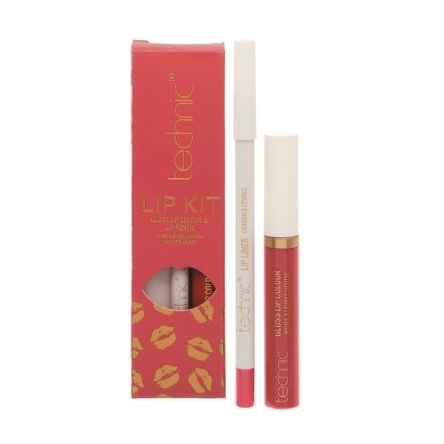 Set Luciu si creion de buze, Technic, Lip Kit, Rose fotografia produsului