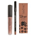 Set ruj si creion de buze, Technic, Velvet Lip Kit, Tea Rose fotografia produsului