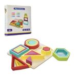 Puzzle incastru din lemn - forme geometrice fotografia produsului