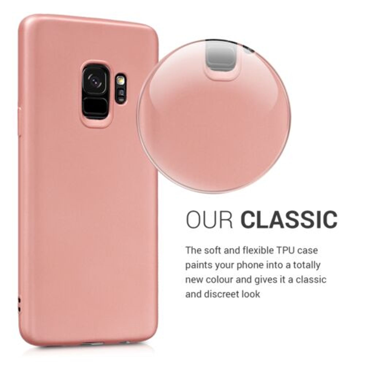 Husa pentru Samsung Galaxy S9, Silicon, Rose Gold, 44582.31 fotografia produsului View 6 L