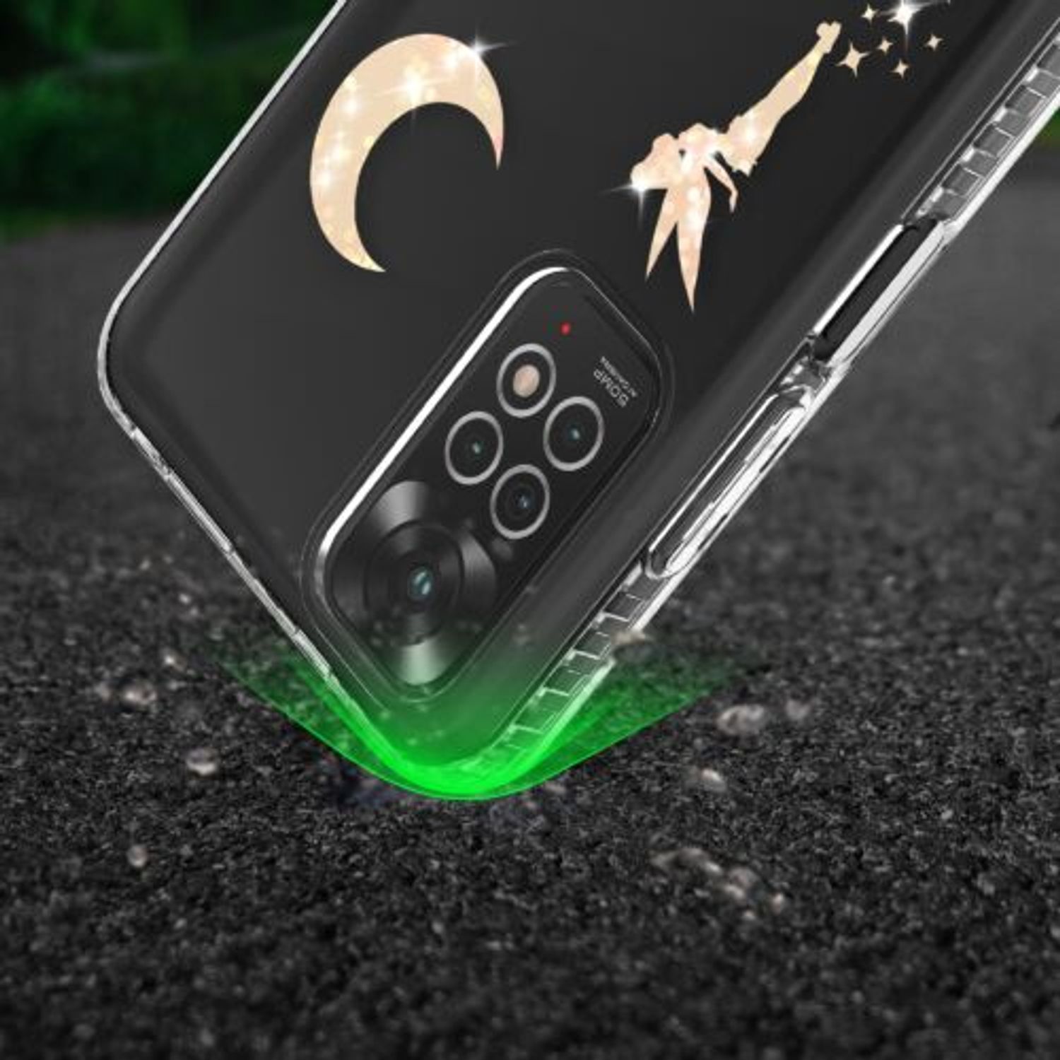 Husa Kwmobile pentru Xiaomi Redmi Note 11/Redmi Note 11s, Silicon, Transparent/Auriu, 57822.04 fotografia produsului View 10 L