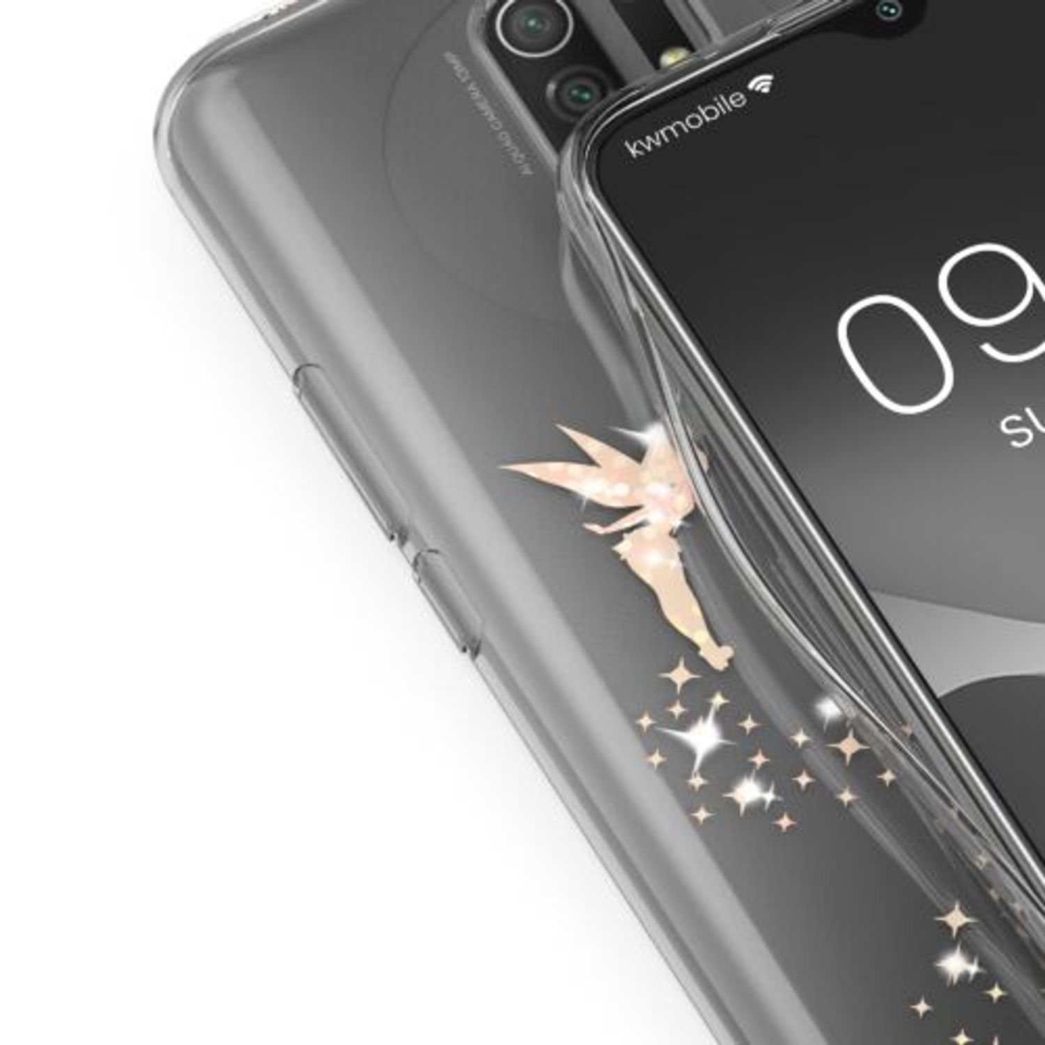 Husa Kwmobile pentru Xiaomi Redmi 9, Silicon, Transparent/Auriu, 57083.01 fotografia produsului View 9 L