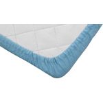 Cearceaf cu elastic, 120x60 cm, bumbac certificat Oeko Tex, PCE bleu uni, Primii Pasi fotografia produsului View 2 S