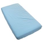 Cearceaf cu elastic, 120x60 cm, bumbac certificat Oeko Tex, PCE bleu uni, Primii Pasi fotografia produsului