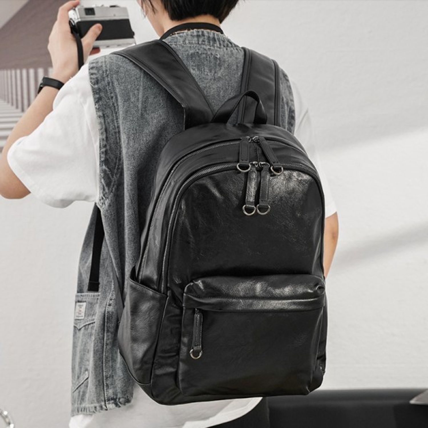 Rucsac pentru barbati, Aiden GT1356, negru fotografia produsului View 7 L