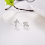 Cercei argint 925, JW26, model cruce, cu cristale fotografia produsului View 2 S