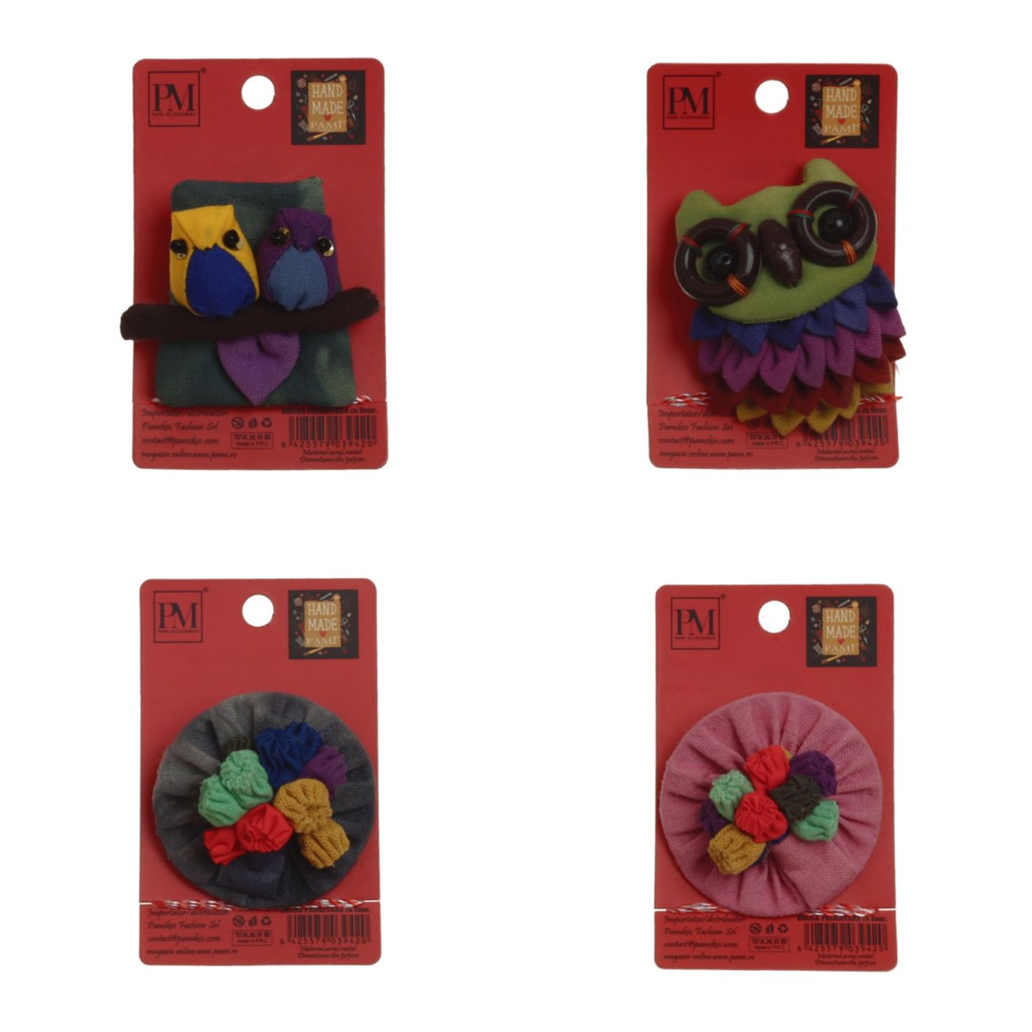 Set 4 martisoare brose handmade, PAMI, MVU-31 fotografia produsului
