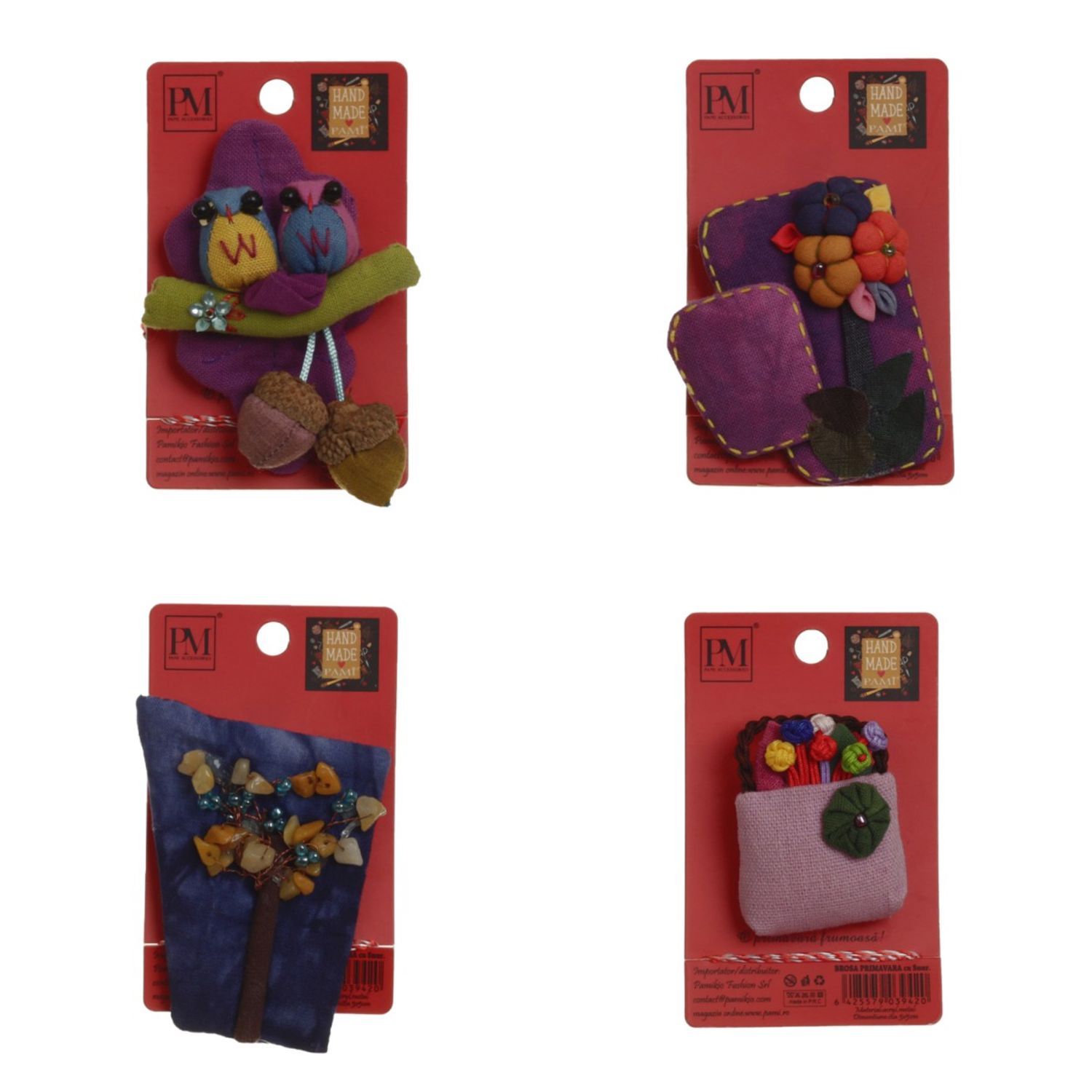 Set 4 martisoare brose handmade, PAMI, MVU-29 fotografia produsului