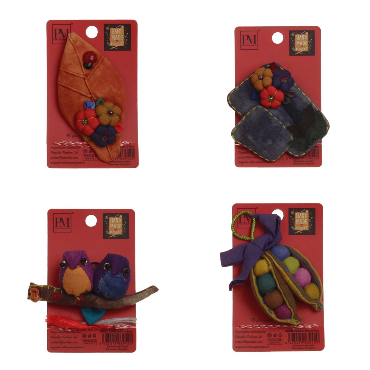 Set 4 martisoare brose handmade, PAMI, MVU-28 fotografia produsului