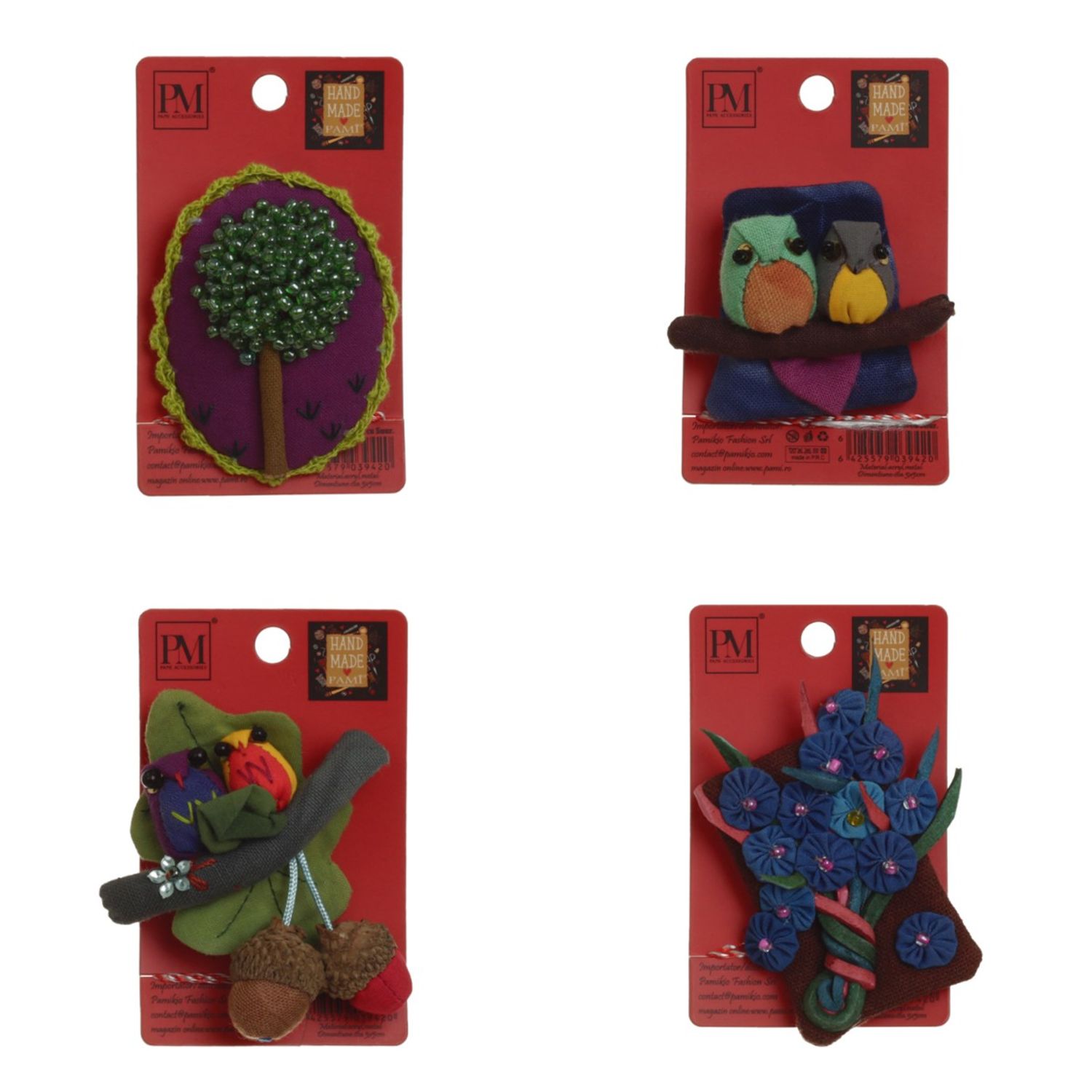 Set 4 martisoare brose handmade, PAMI, MVU-26 fotografia produsului
