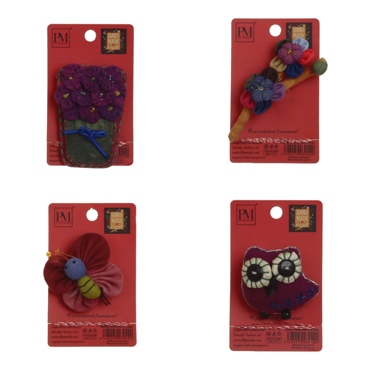 Set 4 martisoare brose handmade, PAMI, MVU-22 fotografia produsului