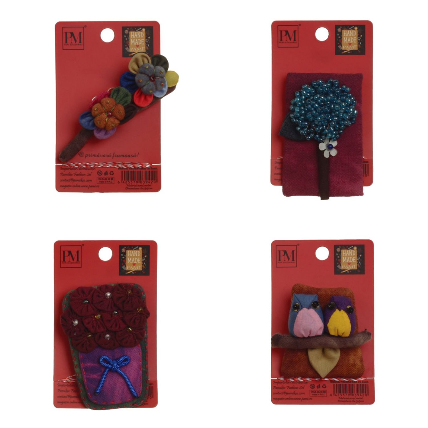 Set 4 martisoare brose handmade, PAMI, MVU-20 fotografia produsului