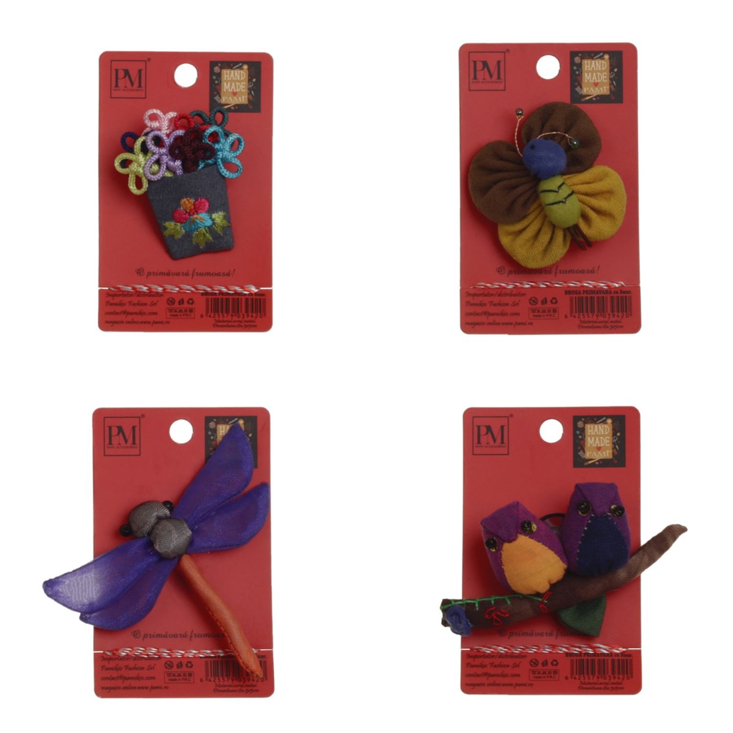 Set 4 martisoare brose handmade, PAMI, MVU-17 fotografia produsului