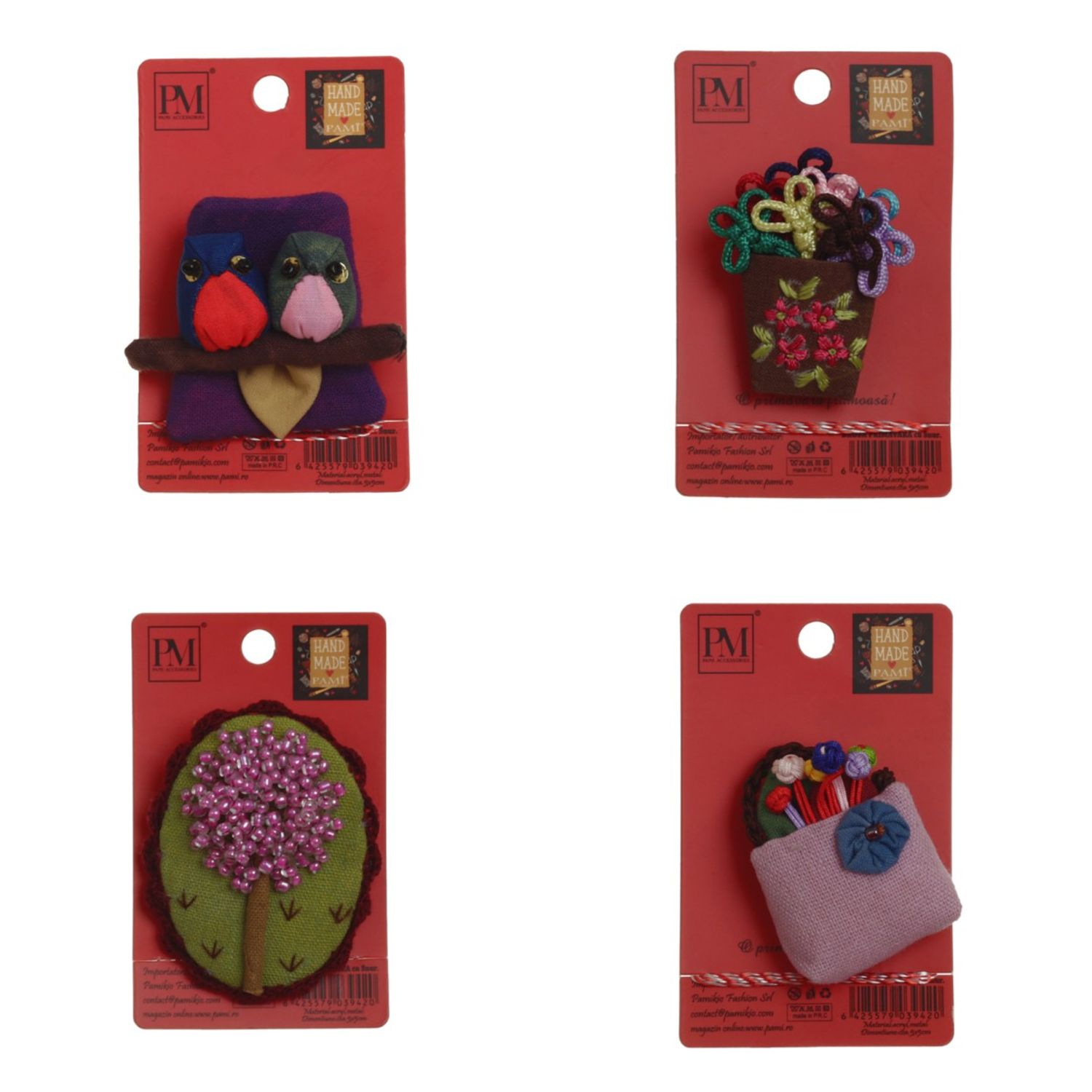 Set 4 martisoare brose handmade, PAMI, MVU-15 fotografia produsului