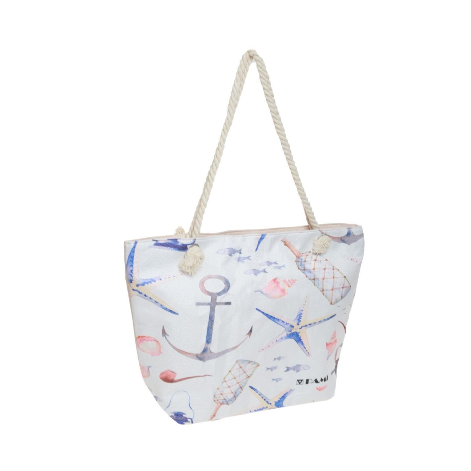 Geanta plaja dama PAMI, GP-1221-285, 58x38x18 cm Alb fotografia produsului View 2 L