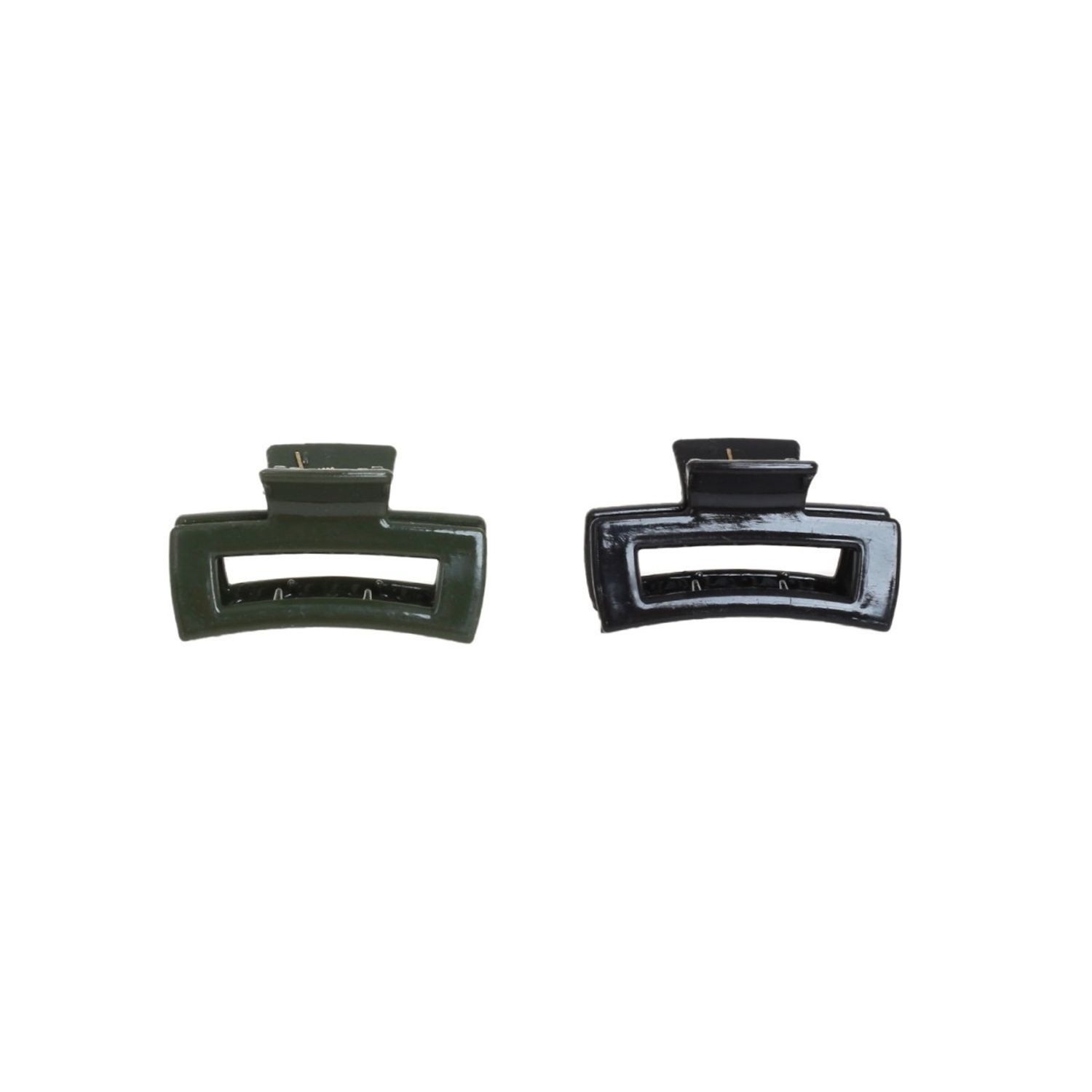 Set 2 clesti de par Dama plastic PAMI, 5cm, AP-D621-440 Verde fotografia produsului View 3 L
