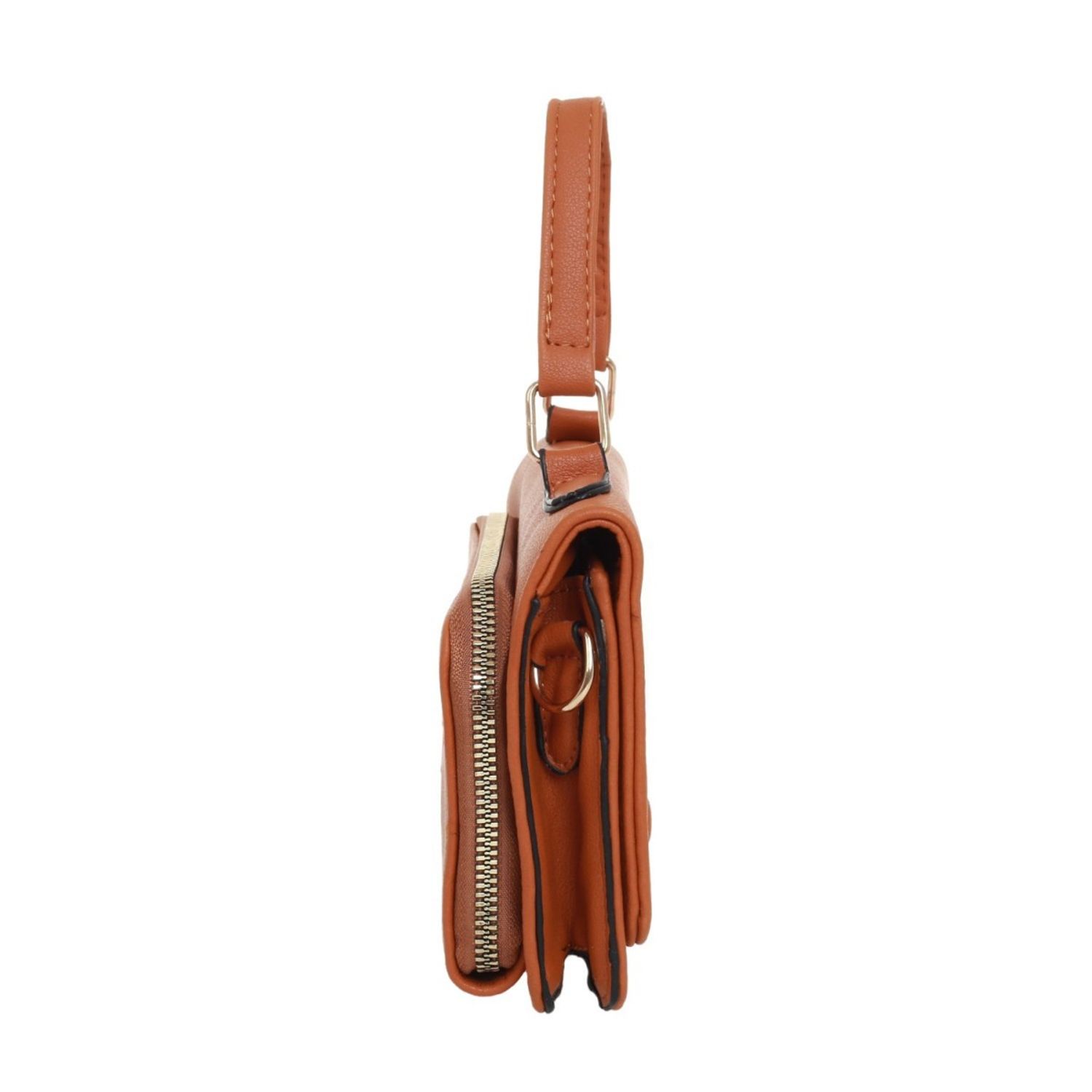 Poseta mini dama PAMI, PD-1221-366, 19x13x5cm Camel fotografia produsului View 3 L