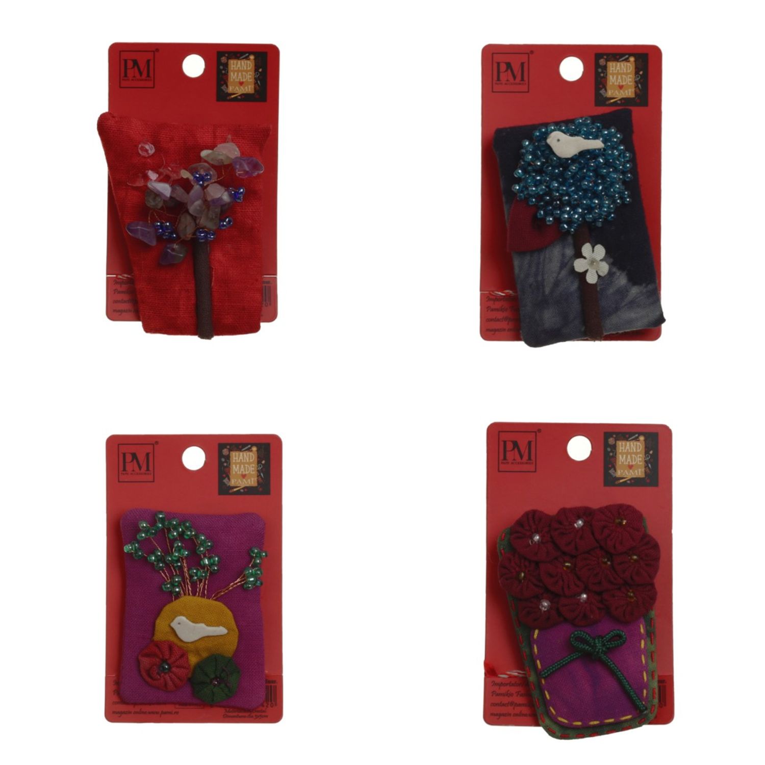 Set 4 martisoare brose handmade, PAMI,MVU-1 fotografia produsului