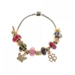 Bratara Charm, tip Pandora PAMI, BF-50, 19,5 cm, Modele mixte Auriu fotografia produsului