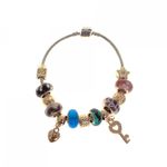 Bratara Charm, tip Pandora PAMI, BF-50, 19,5 cm, Modele mixte Auriu fotografia produsului View 5 S