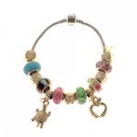 Bratara Charm, tip Pandora PAMI, BF-50, 19,5 cm, Modele mixte Auriu fotografia produsului View 2 S