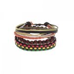 Set 3 bratari barbat tip piele PAMI, JB-1221-1, Reglabile, Multicolor Model 3 fotografia produsului