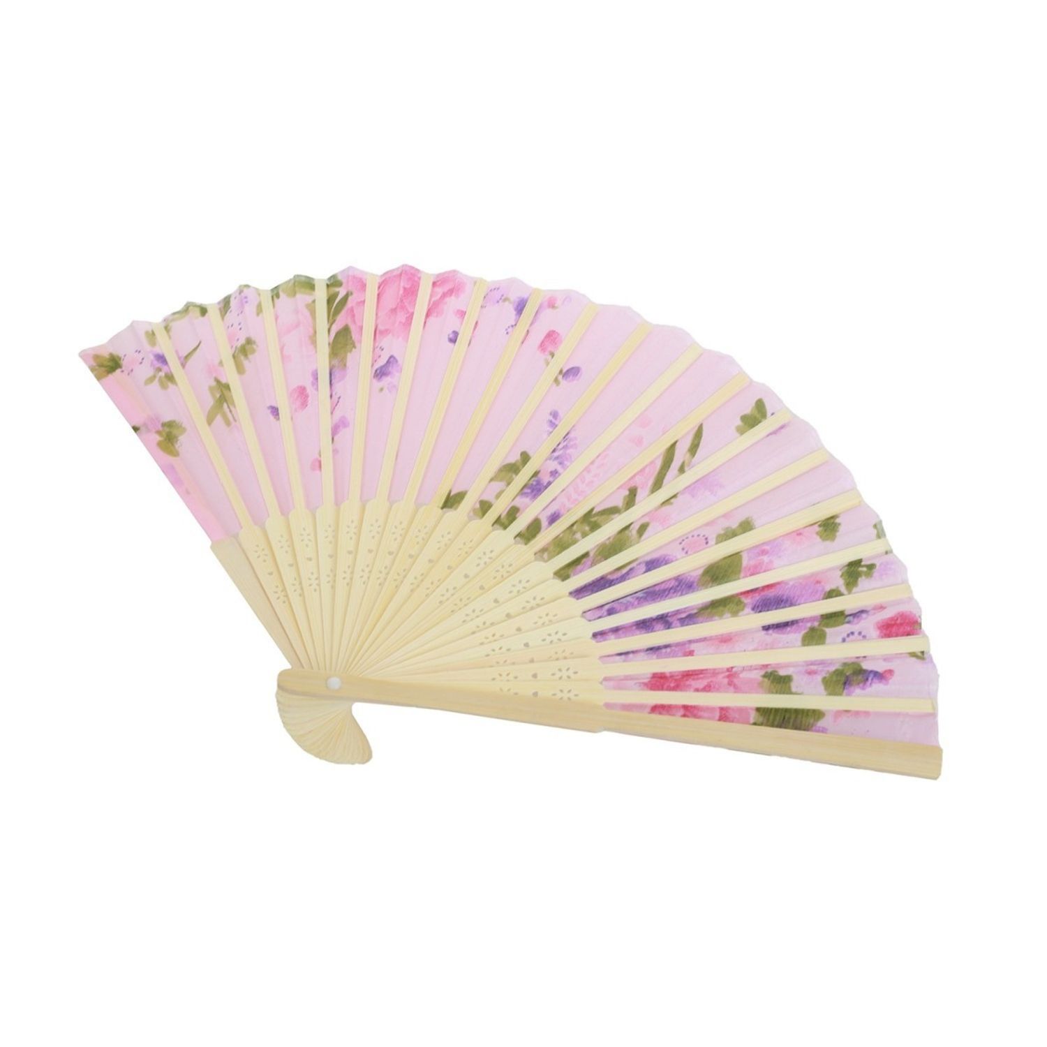 Evantai tip bambus cu model floral  PAMI, EV-1221-21 Roz fotografia produsului View 4 L