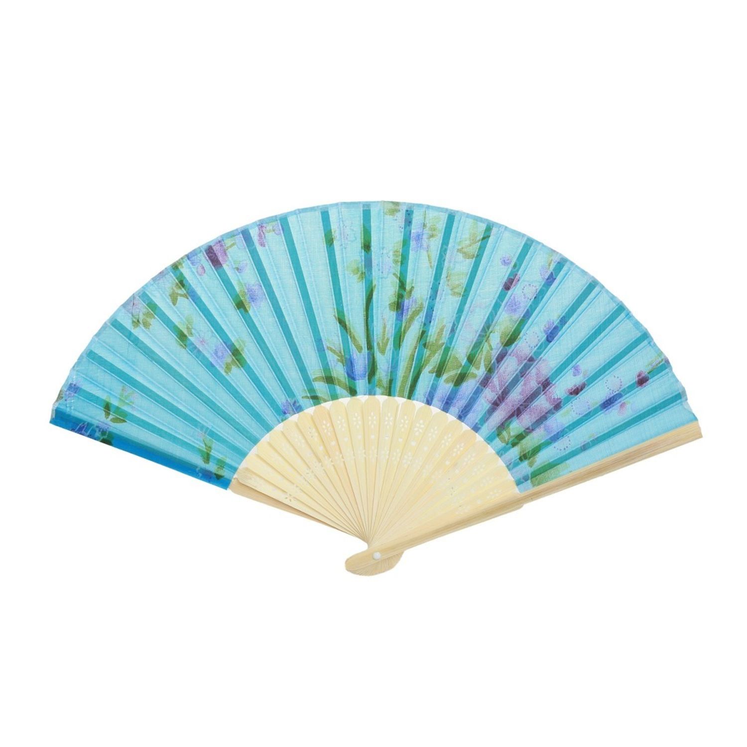 Evantai tip bambus cu model floral  PAMI, EV-1221-21 Bleu fotografia produsului
