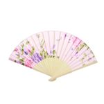 Evantai tip bambus cu model floral  PAMI, EV-1221-21 Roz fotografia produsului
