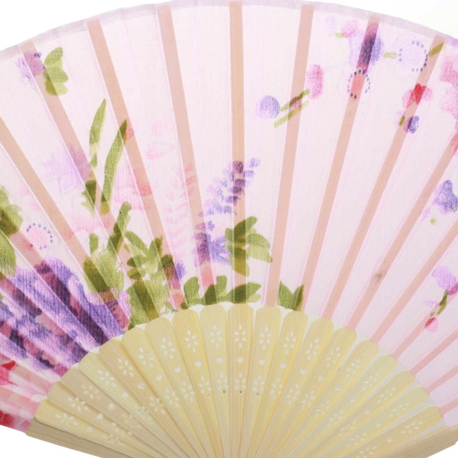 Evantai tip bambus cu model floral  PAMI, EV-1221-21 Roz fotografia produsului View 2 L