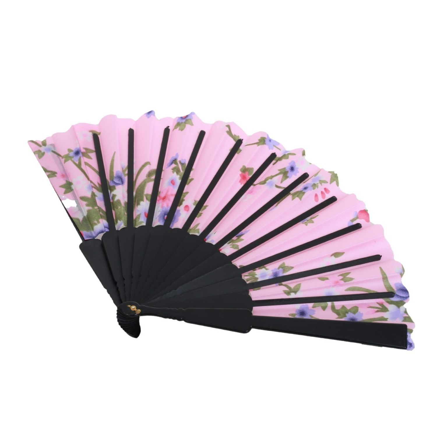 Evantai cu model florar satin PAMI, EV-1221-17 Roz fotografia produsului View 4 L