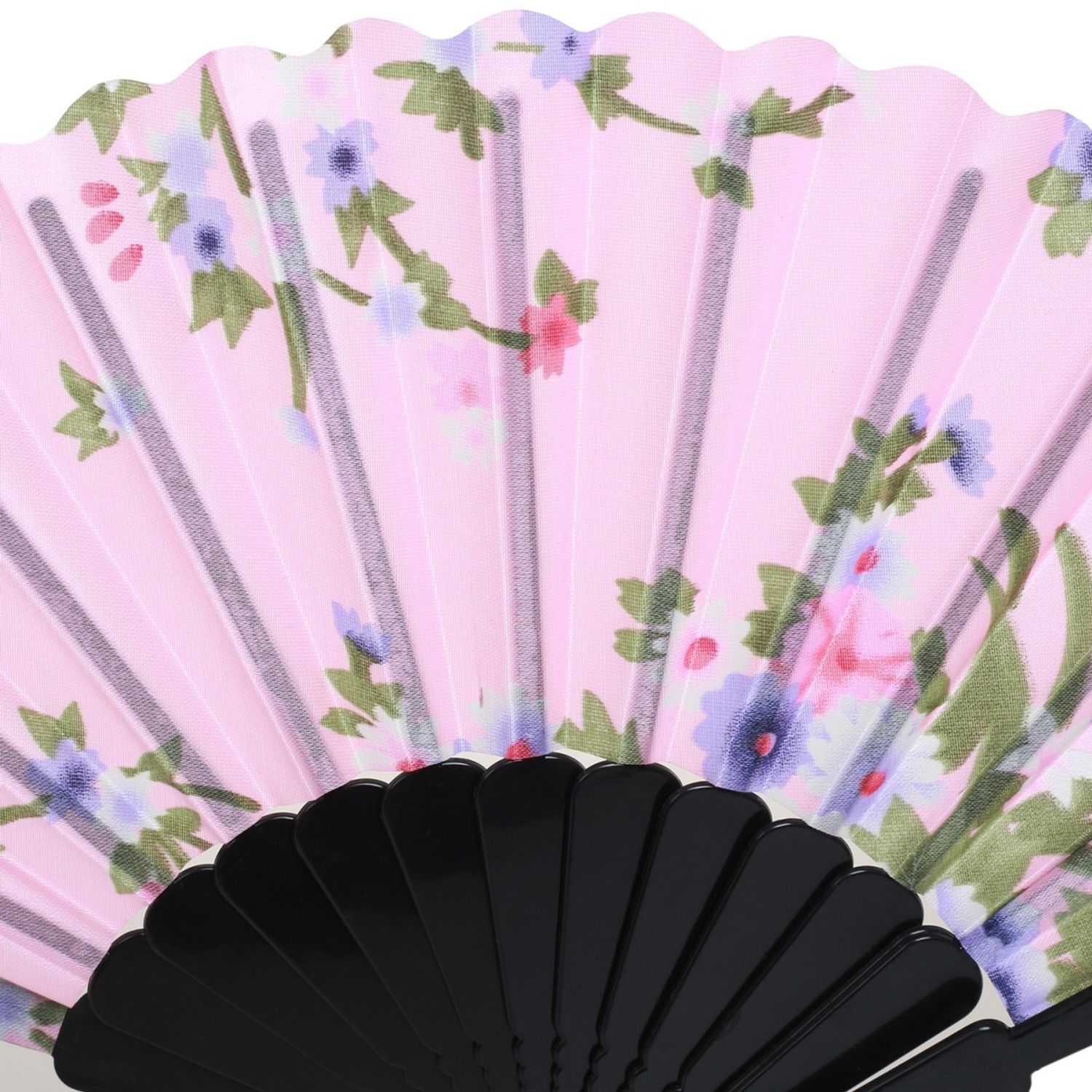 Evantai cu model florar satin PAMI, EV-1221-17 Roz fotografia produsului View 2 L