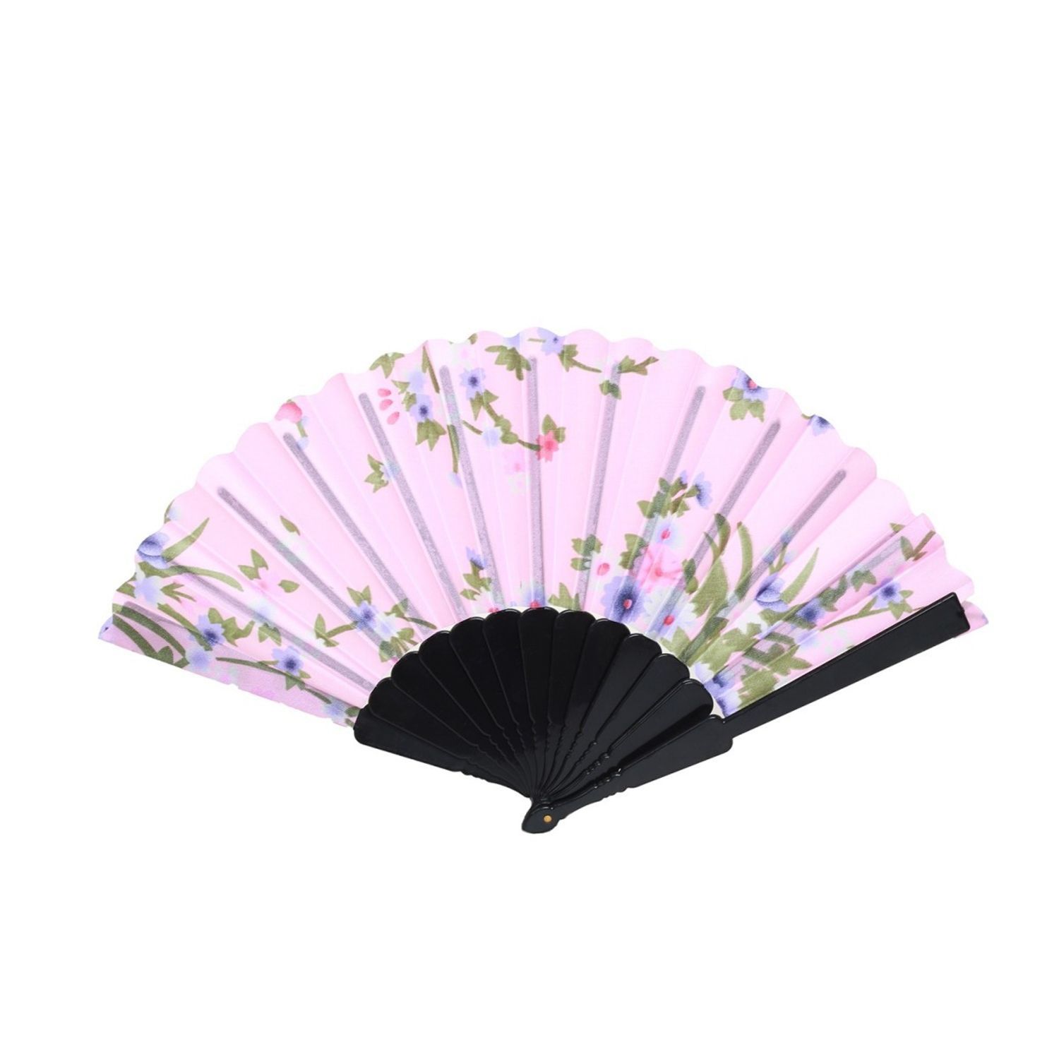 Evantai cu model florar satin PAMI, EV-1221-17 Roz fotografia produsului