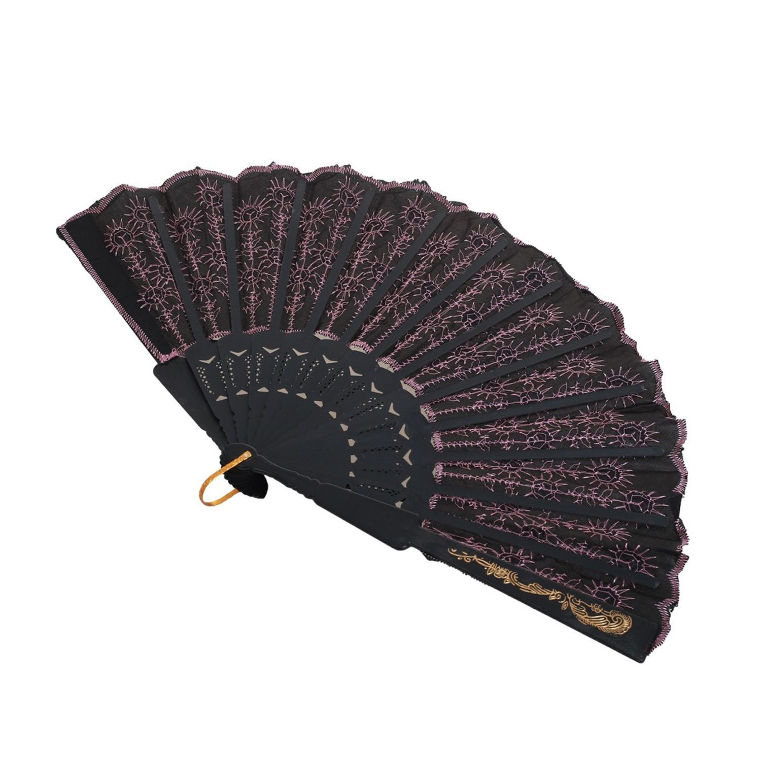 Evantai brodat negru PAMI, EV-1221-16 Lila fotografia produsului View 4 L