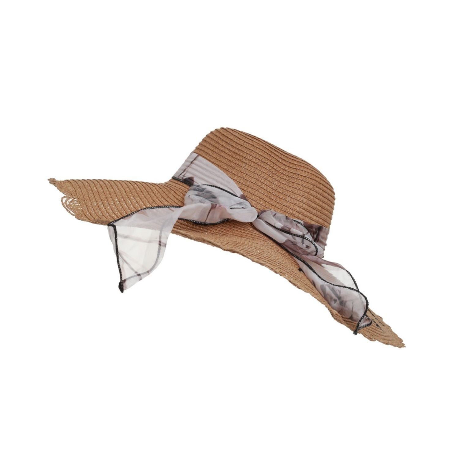 Palarie plaja dama brodata PAMI, PD-1221-255, 57 cm Camel fotografia produsului