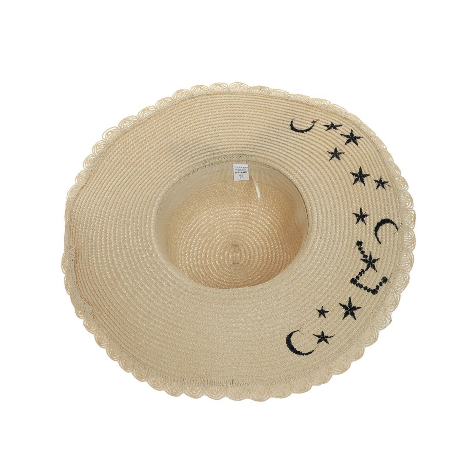 Palarie plaja dama brodata PAMI, PD-1221-255, 57 cm Bej fotografia produsului View 3 L