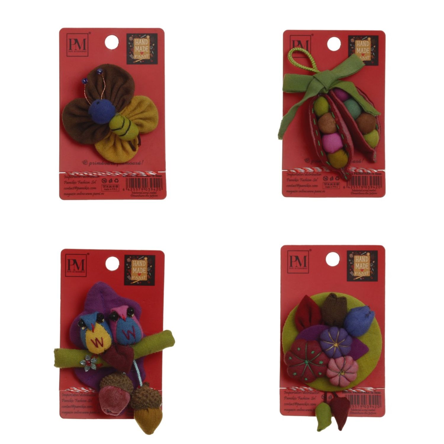 Set 4 martisoare brose handmade, PAMI, MVU-36 fotografia produsului
